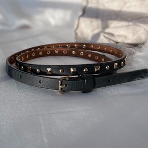 J. Crew Skinny Studded Black Belt  M EUC